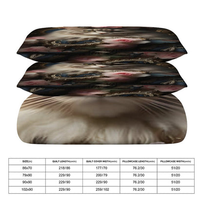 3-Piece Bedding Set-90"x90"/ 229x229cm (Dual-sided Printing)