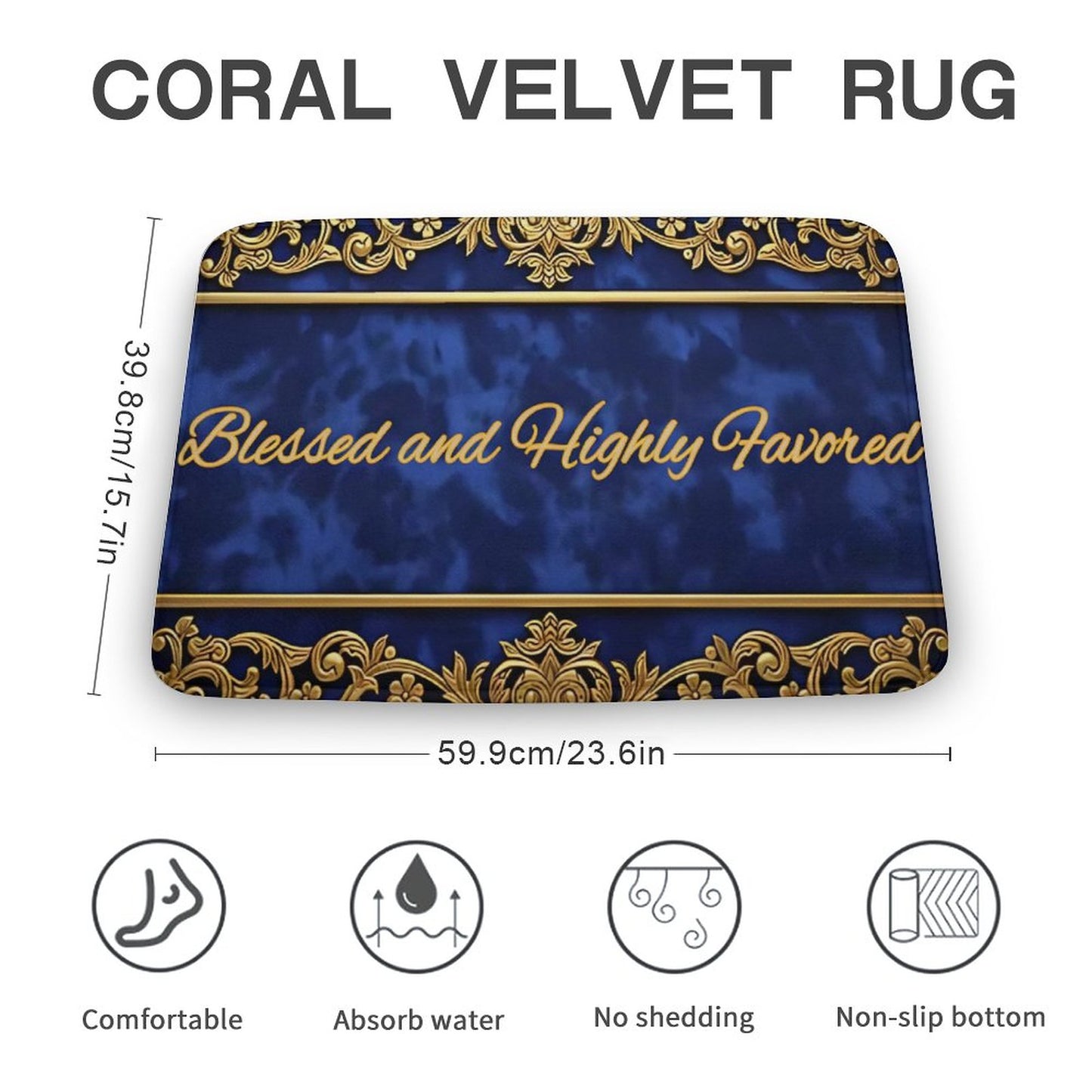 Coral Velvet Rug-15.7"x23.6"/ 40x60cm