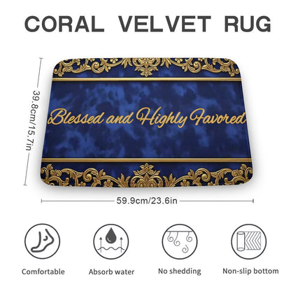 Coral Velvet Rug-15.7"x23.6"/ 40x60cm