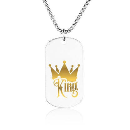 Memorial Necklace with Titanium Steel Square Pendant