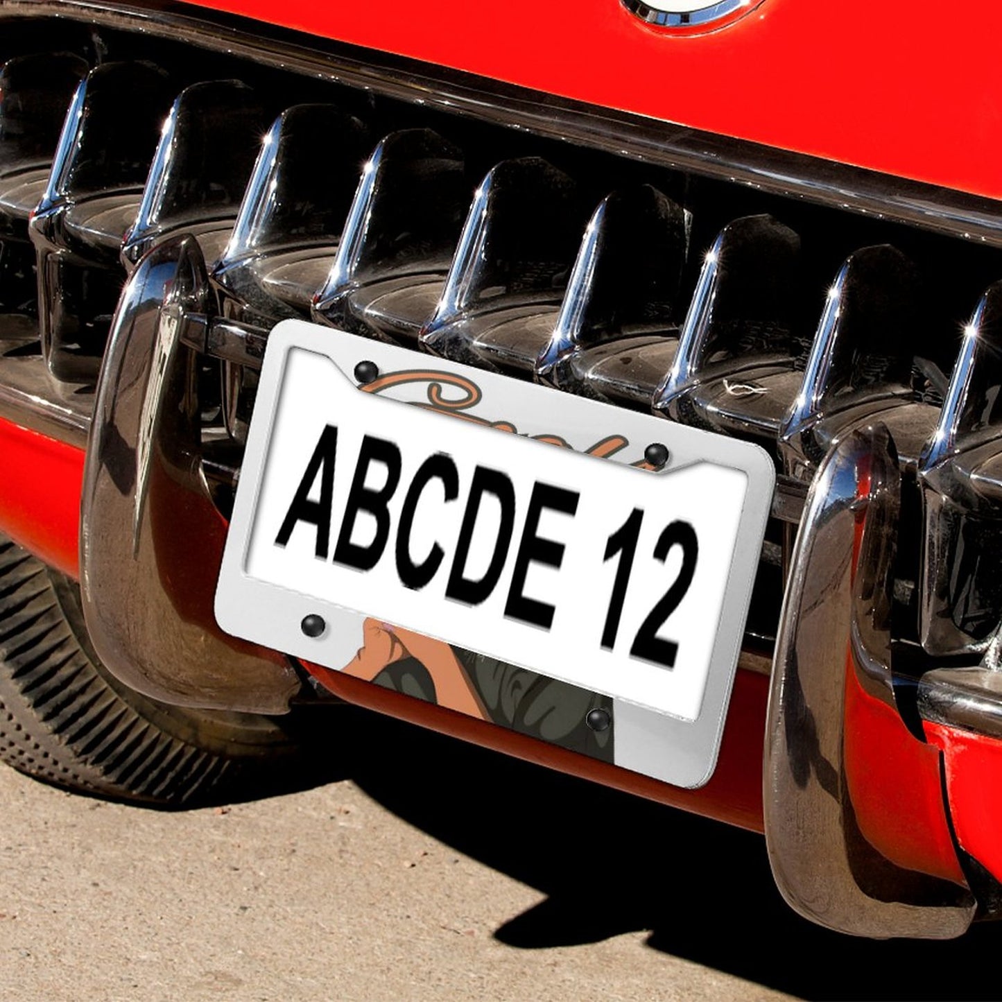 License Plate Frames with 4 Round Holes (1 Pair)