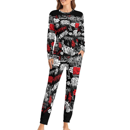 B/R/W GRAFFITI Women's 2-Piece Pj Set