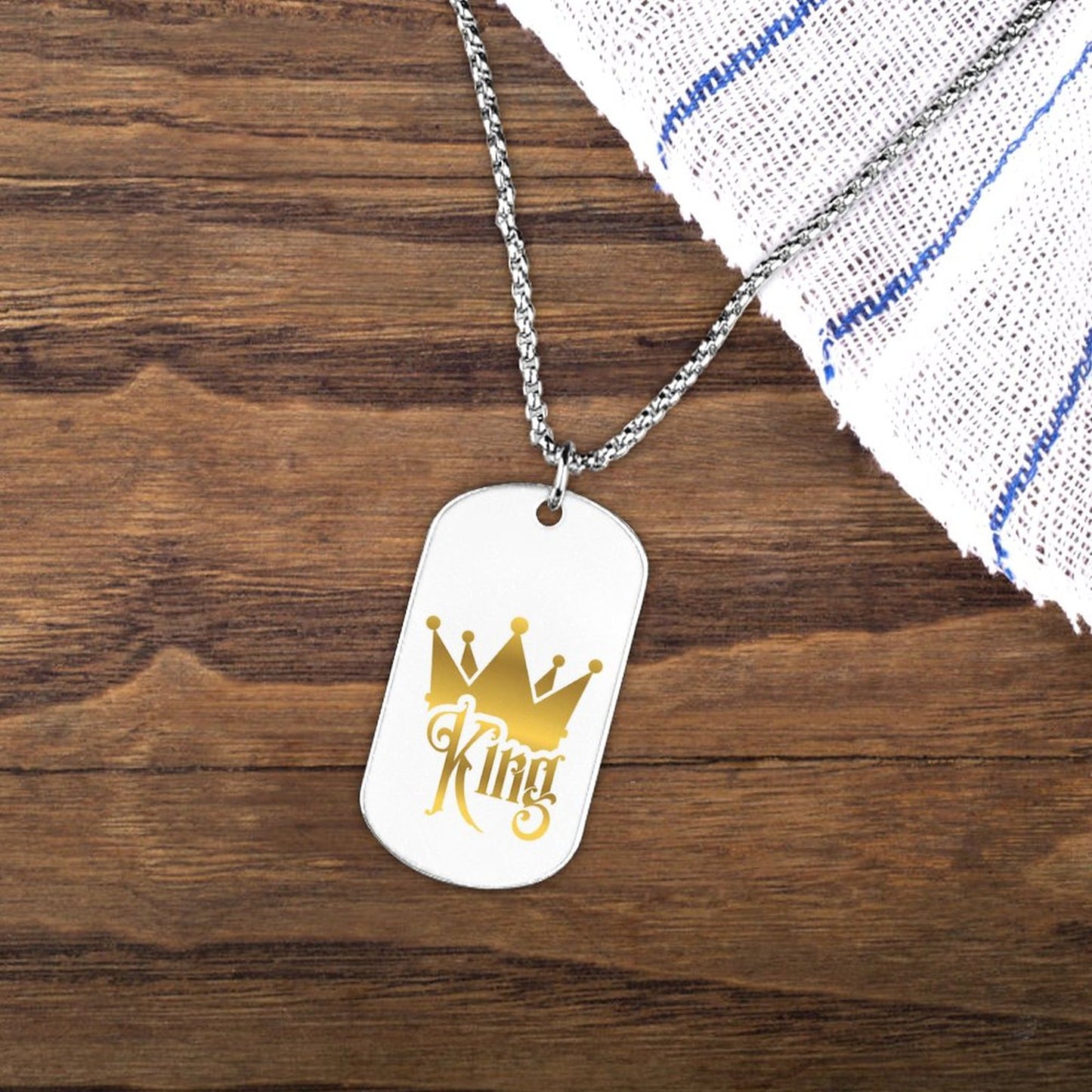 Memorial Necklace with Titanium Steel Square Pendant