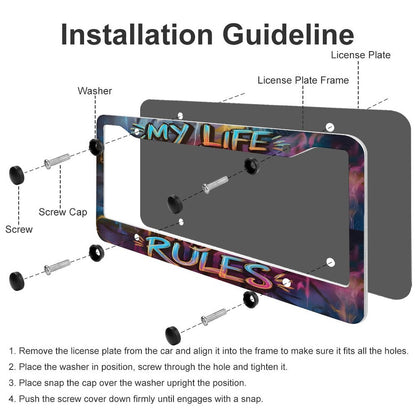 License Plate Frames with 4 Round Holes (1 Pair)