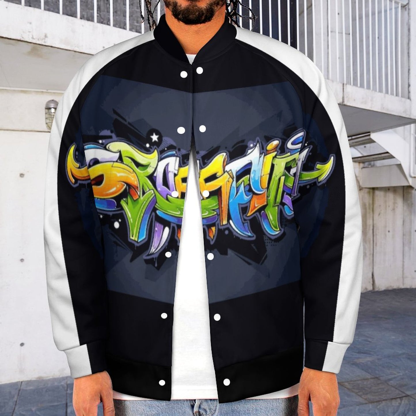 COLORFUL GRAFFITI Men's Baseball Jacket-*2XS-6XL
