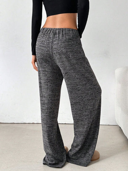 Tied Striped Wide Leg Pants (pink/grey/black/blue/taupe)-SMALL-2XL
