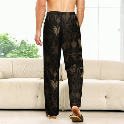 BLACK & GOLD ACCENT Men's Pajama Pants