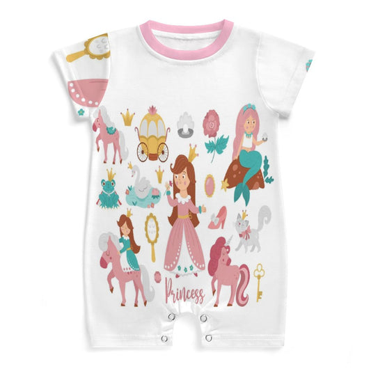 Short Sleeve Baby Bodysuit Romper PLR (All-Over Printing)