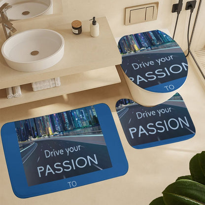 Shower Curtain Set with 3 Rugs