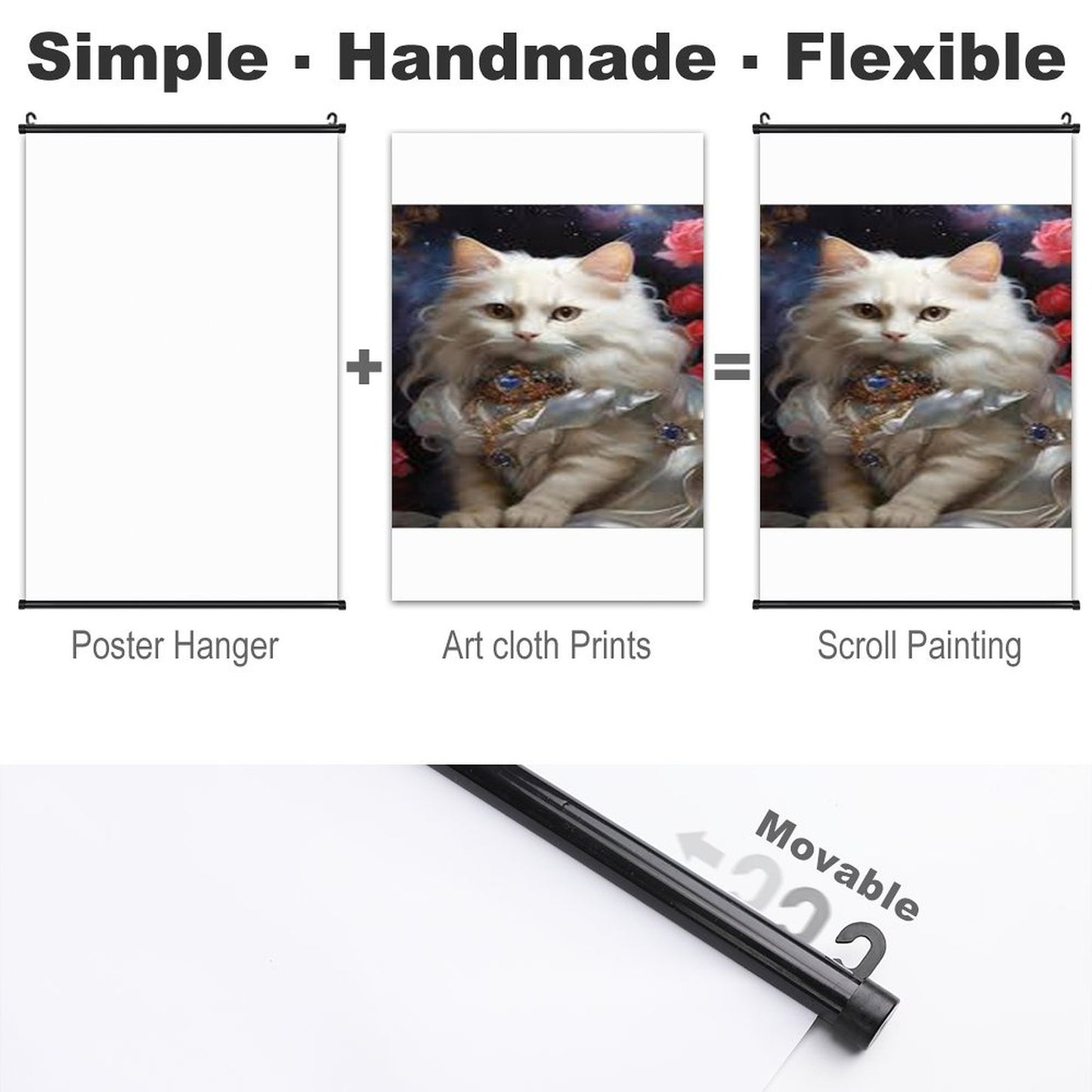 Canvas Hanging Poster with Scrolls-16"x24"/ 40x60cm