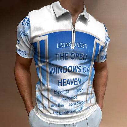 Men's Short Sleeve POLO Shirt with Zipper(All-Over Printing)