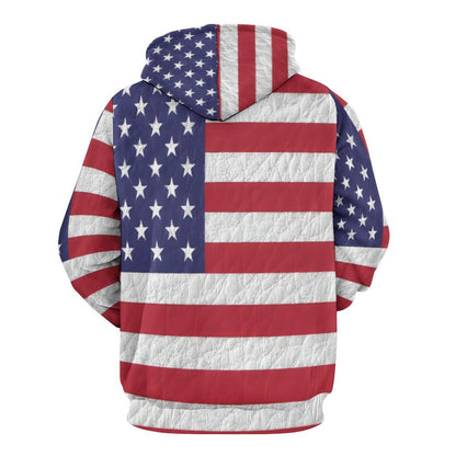 AMERICA Men's Hoodie with Double-layer Cap-SMALL-6XL