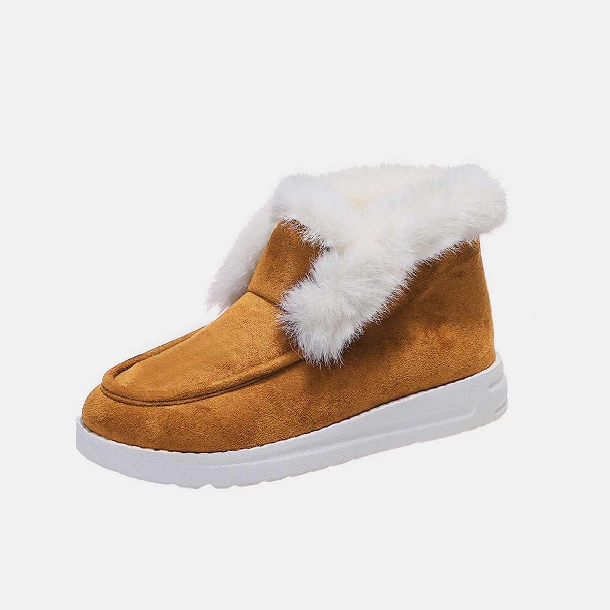 Furry Suede Snow Boots (brown/black/dark grey)