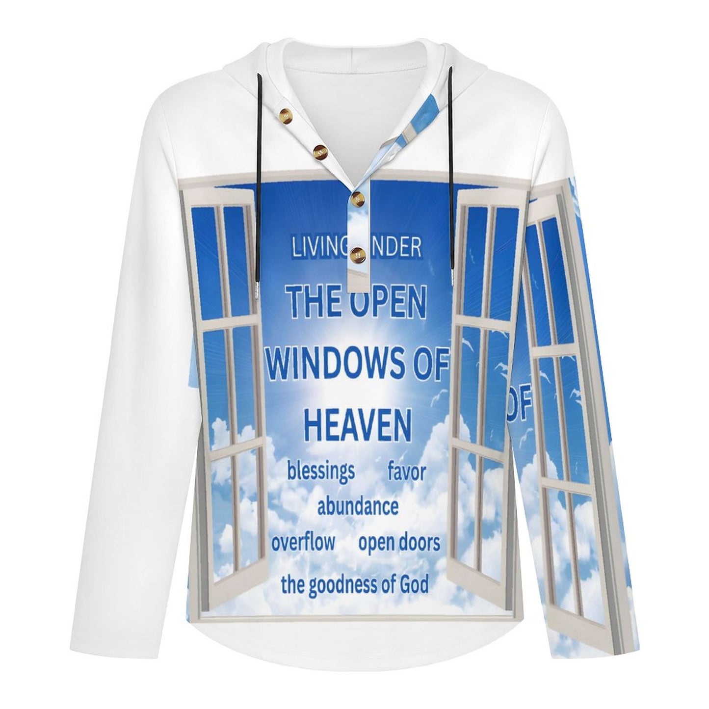 200gsm Men's Button Hooded Sweatshirt(All-Over Printing)