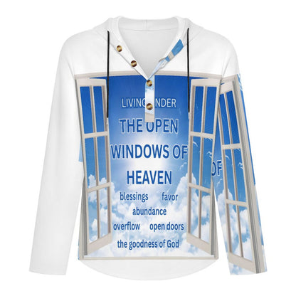 200gsm Men's Button Hooded Sweatshirt(All-Over Printing)