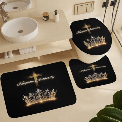 Shower Curtain Set with 3 Rugs