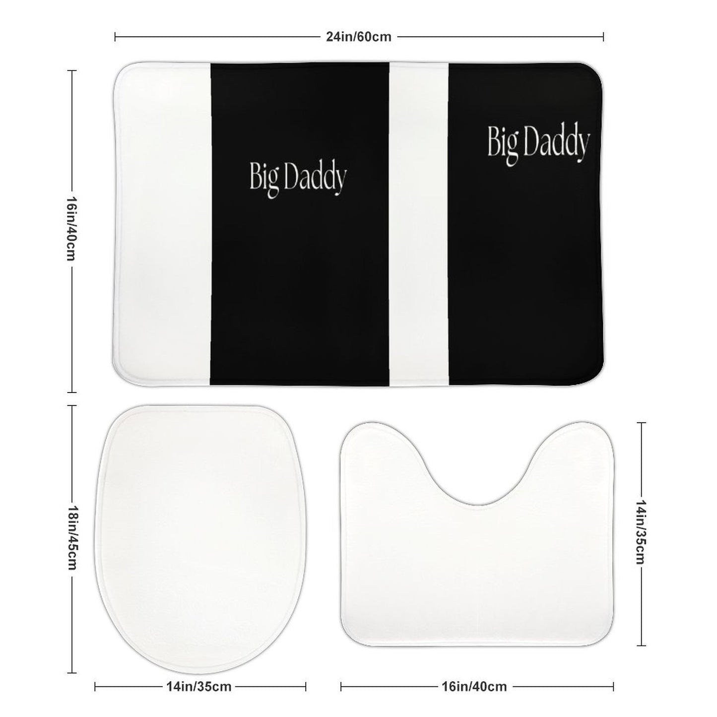 Coral Velvet Restroom Rug Set of 3-15.7"x23.6"/ 40x60cm