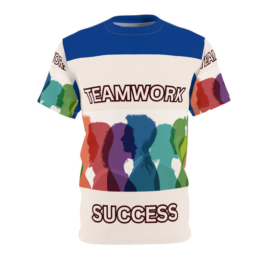 TEAMWORK SUCCESS Unisex Tee on blue (for groups or events)