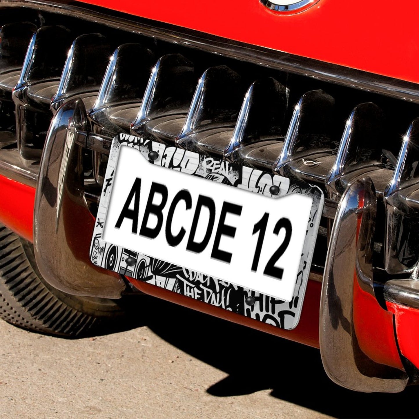 License Plate Frames with 4 Round Holes (1 Pair)