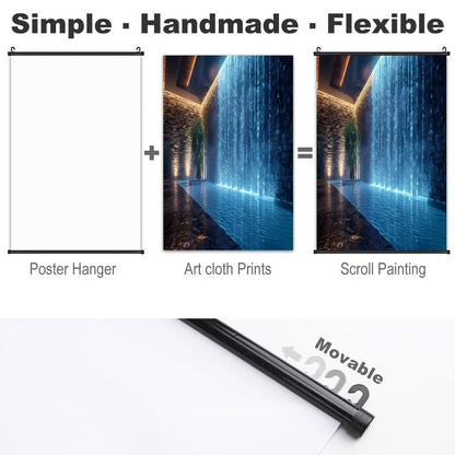 WALL WATERFALL Canvas Hanging Poster with Scrolls-16"x24"/ 40x60cm