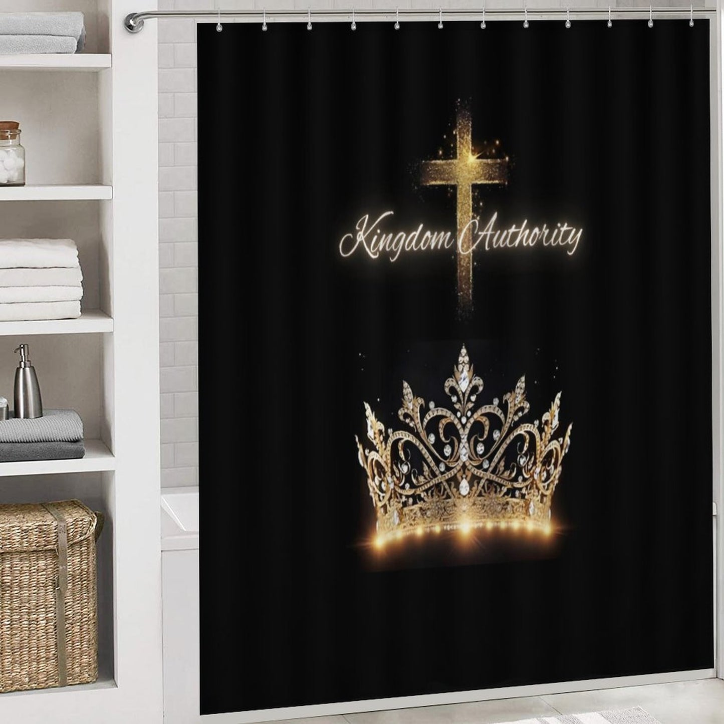 Shower Curtain Set with 3 Rugs
