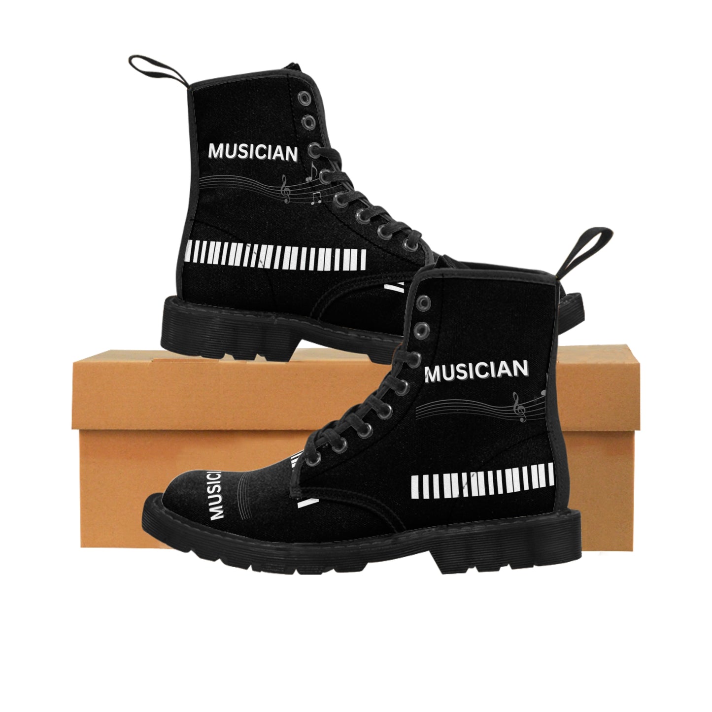 MUSICIAN'S PIANO Men's Canvas Boots
