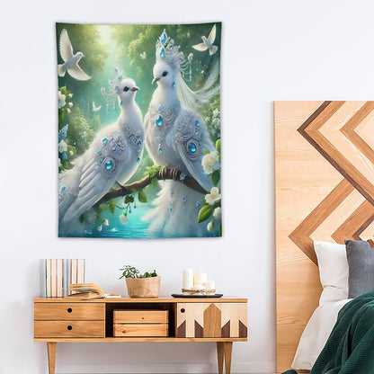 Wall Art with Vertical Tapestry