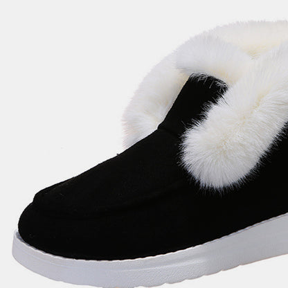 Furry Suede Snow Boots (brown/black/dark grey)