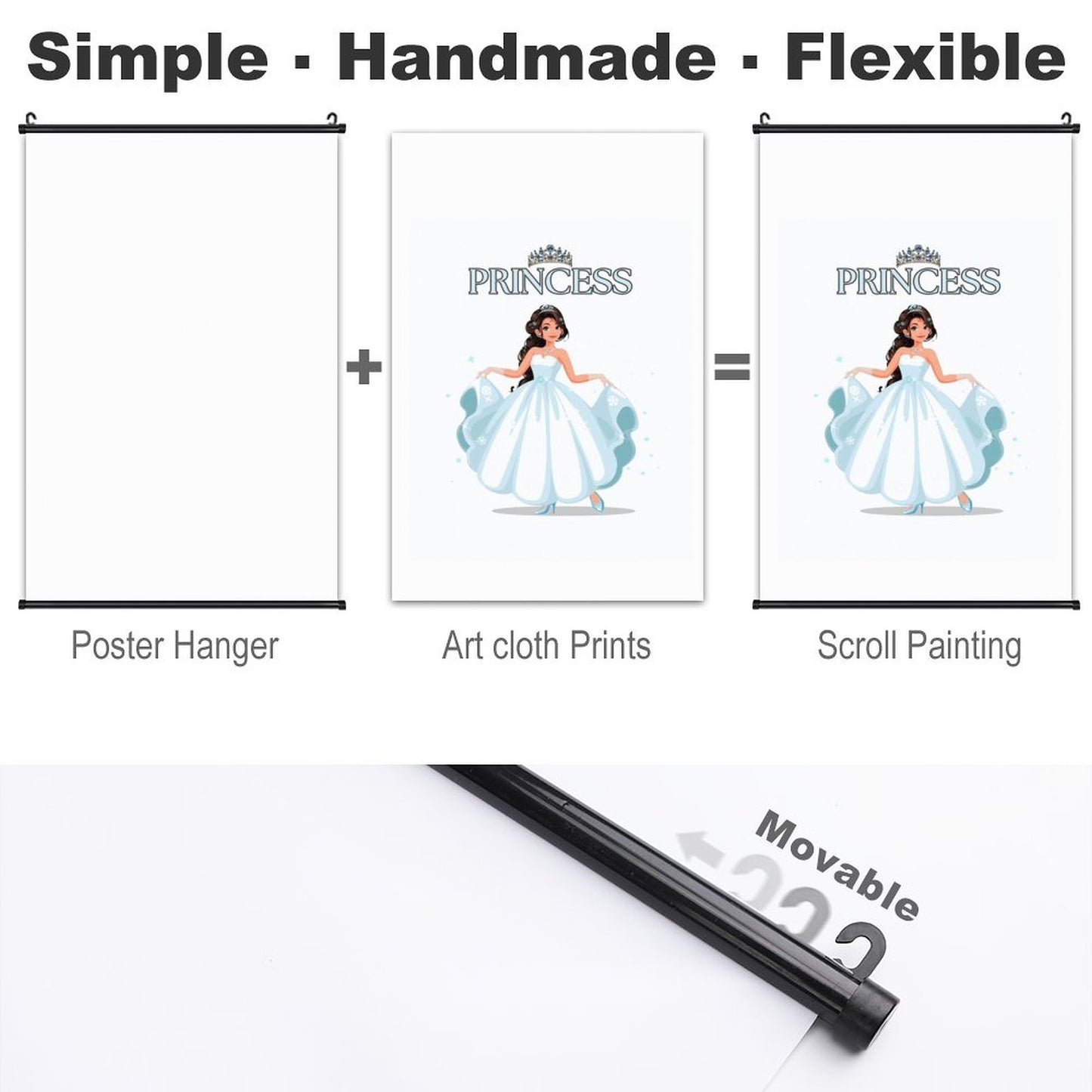 Canvas Hanging Poster with Scrolls-16"x24"/ 40x60cm