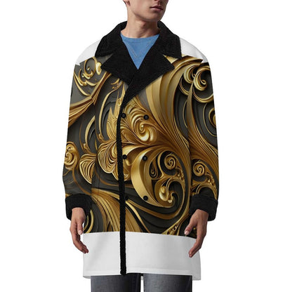 Double Breasted Suit Collar Trench Coat(All-Over Printing)