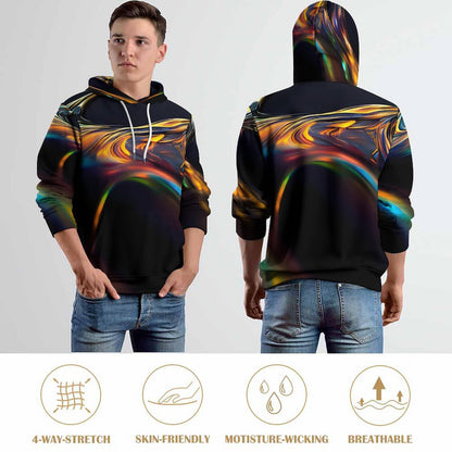 230gsm Men's Cool Hoodie with Double-layer Cap (All-Over Printing)