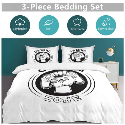 3-Piece Bedding Set-86"×70"/ 218×177cm (Dual-sideded Printing)