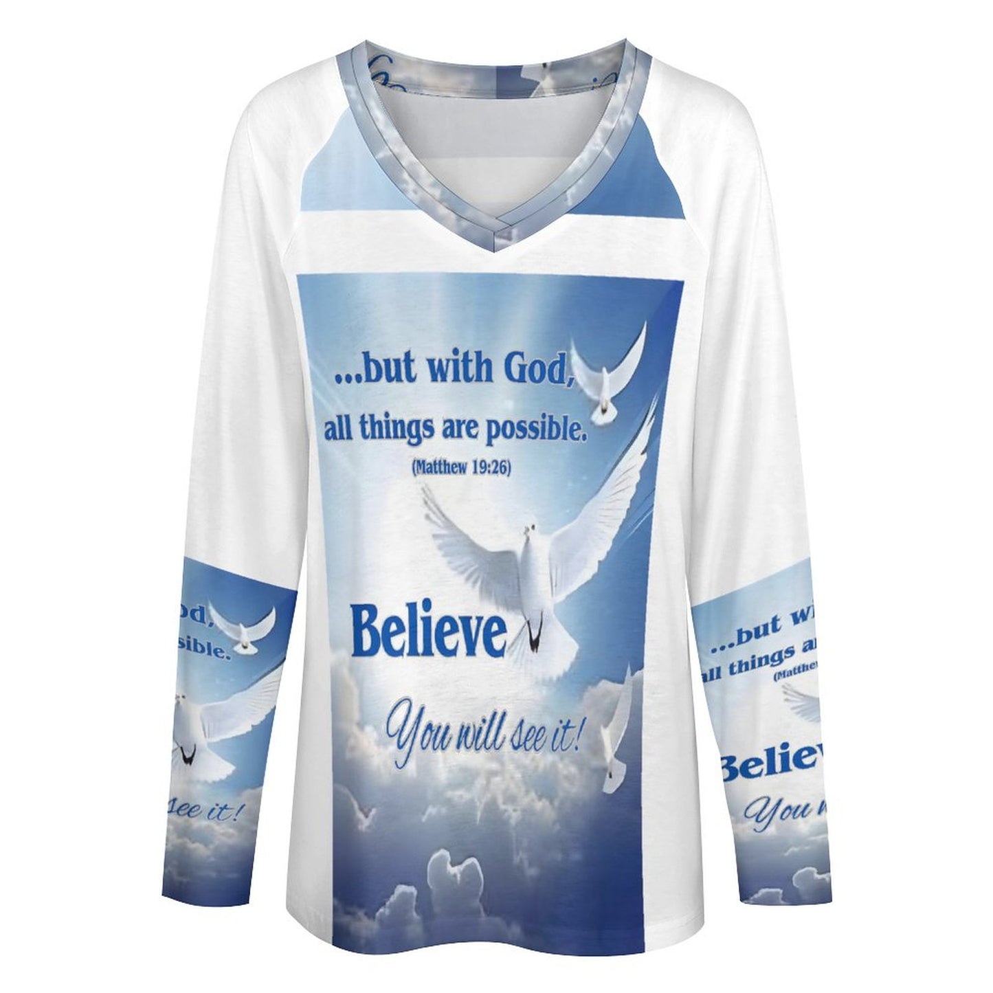 200gsm Double Layer V-Neck Top(All-Over Printing)