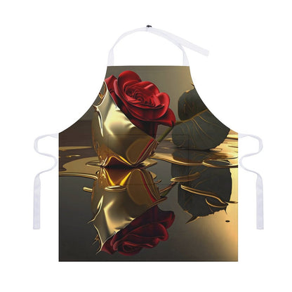 ROSE IN GOLD Adult Apron with Pocket