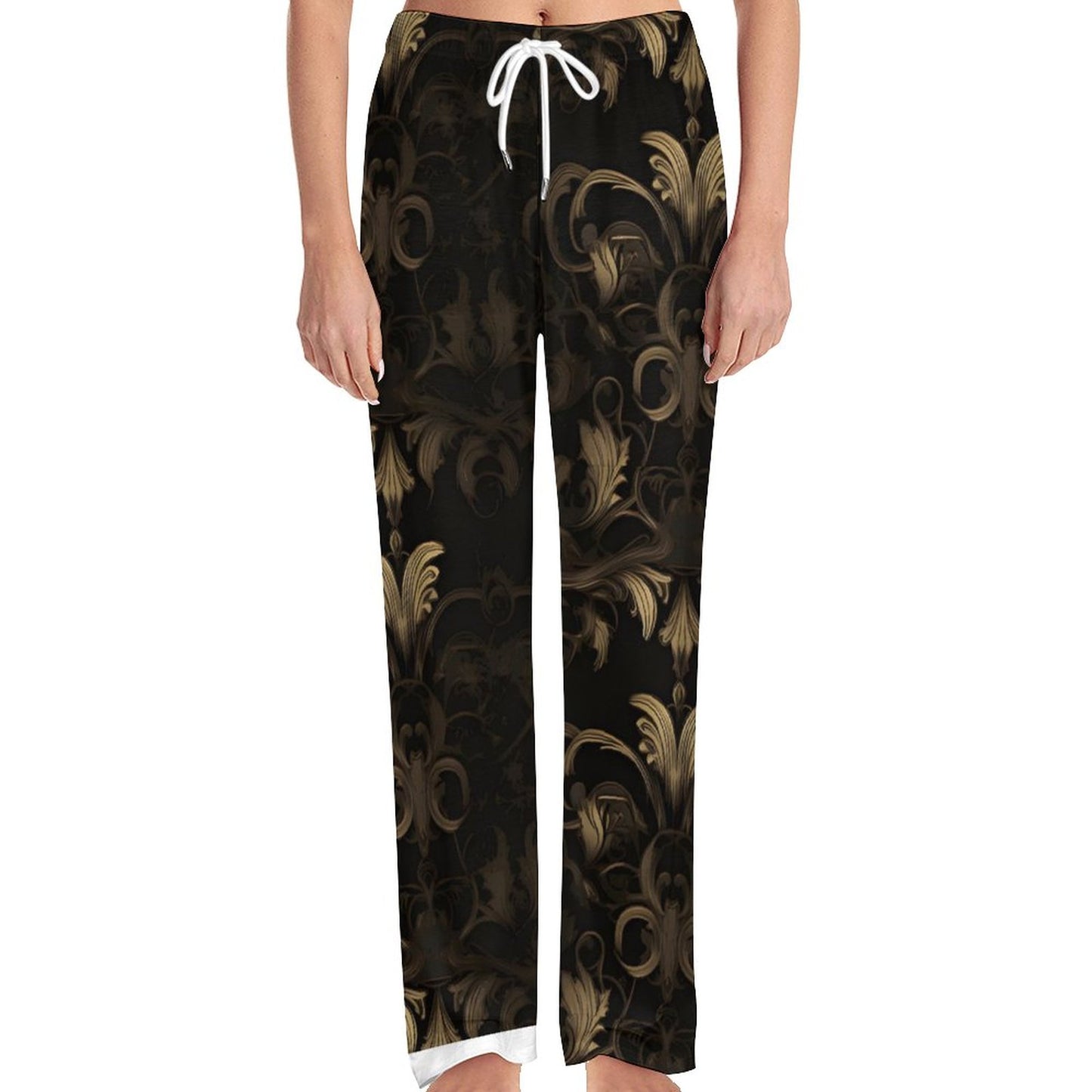 BLACK & GOLD ACCENT Men's Pajama Pants