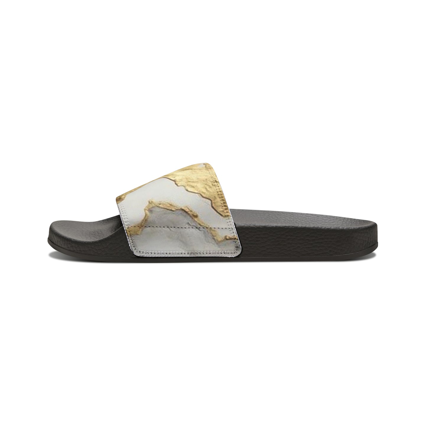 GOLD FOIL 3D Women's Slide Sandals (black or white soles)