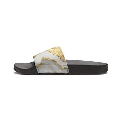 GOLD FOIL 3D Women's Slide Sandals (black or white soles)