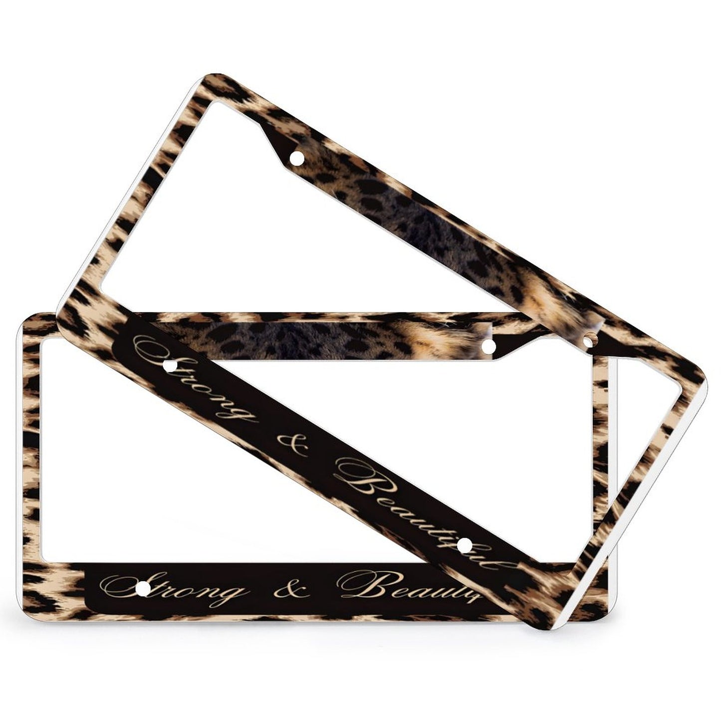 License Plate Frames with 4 Round Holes (1 Pair)