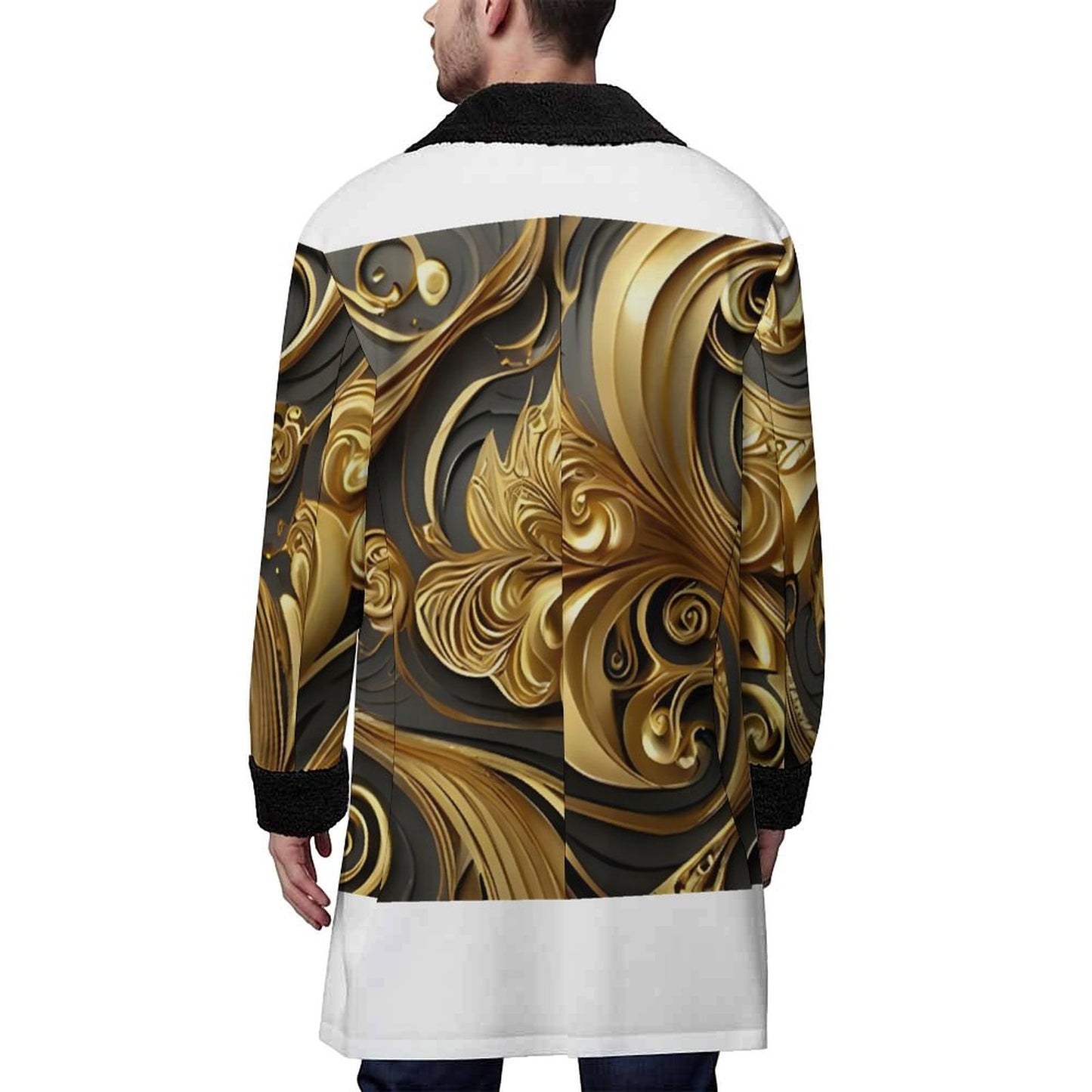 Double Breasted Suit Collar Trench Coat(All-Over Printing)