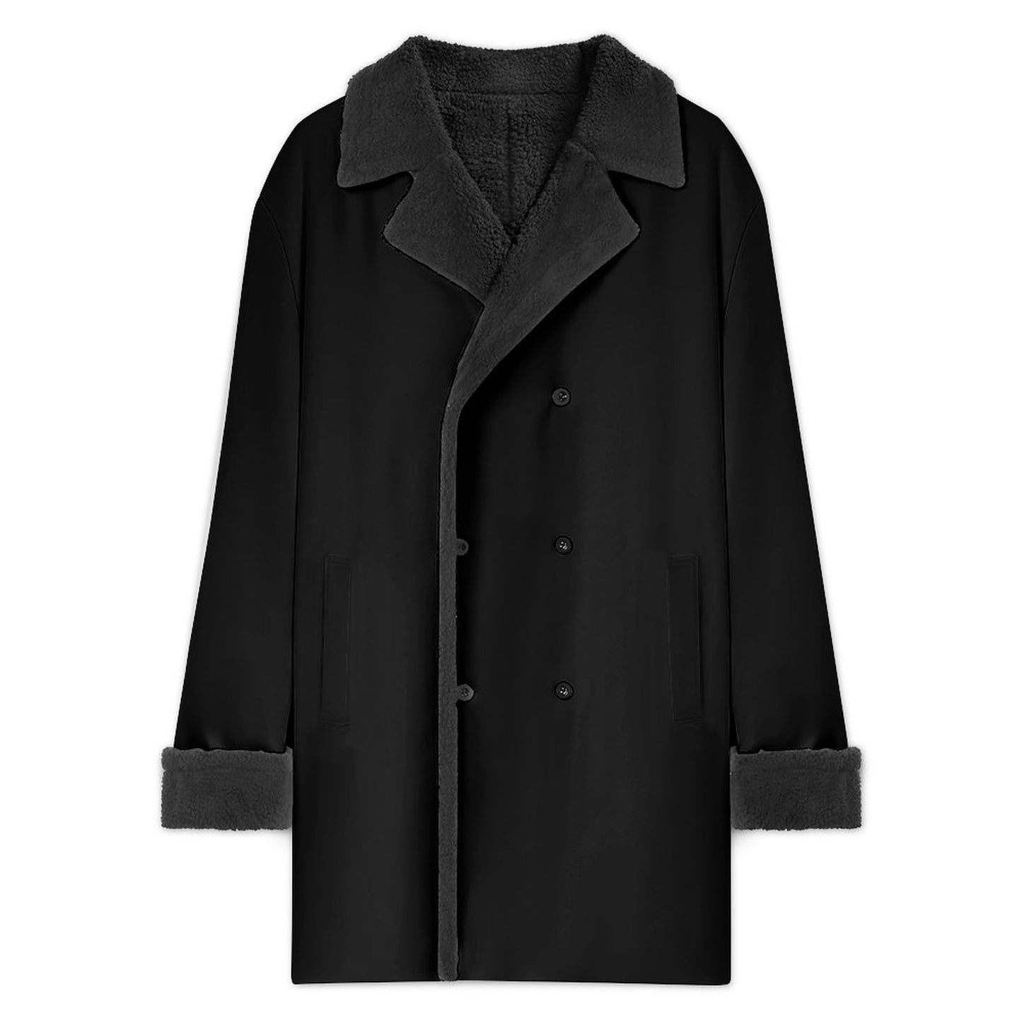 Double Breasted Suit Collar Trench Coat(All-Over Printing)