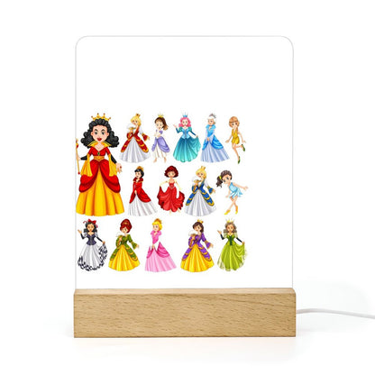 Acrylic Night Light with Wooden Base