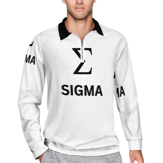 Quarter Zip Men's Long Sleeve POLO Shirt RL (All-Over Printing)
