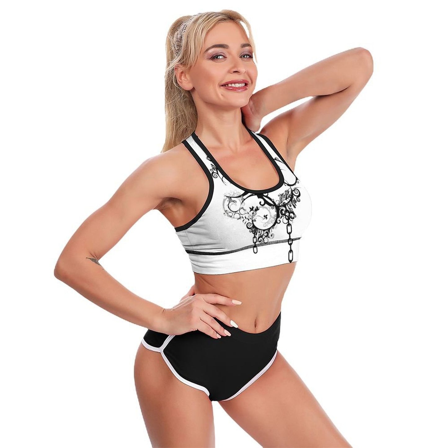 Custom Printed Patterned Yoga Sports Bra xG005KN07