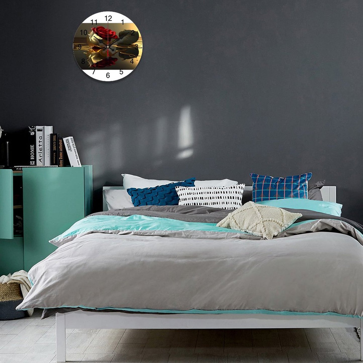 Concise Silent Wooden Wall Clock-9.84"x9.84"/ 25x25cm