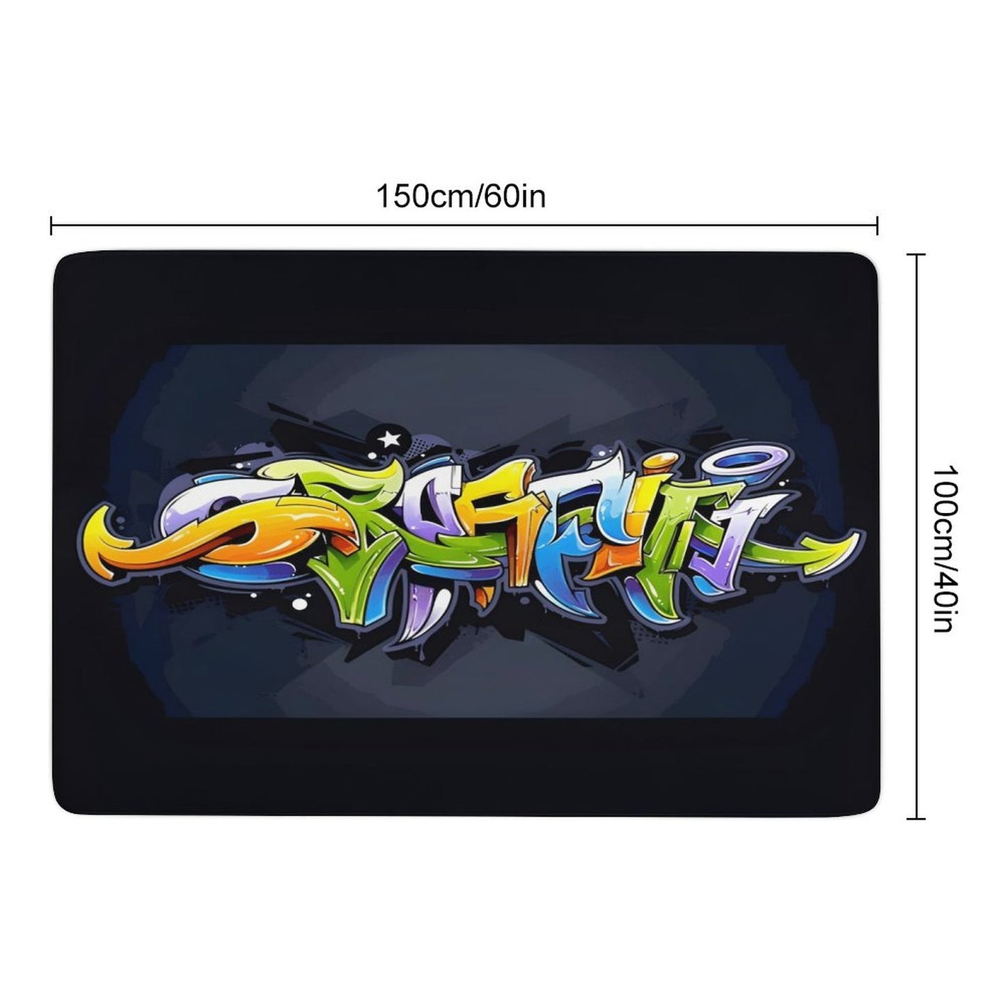 COLORFUL GRAFFITI Coral Velvet LARGE Floor Mat for Home (LR/BR)-60"x40" (anti-skid)