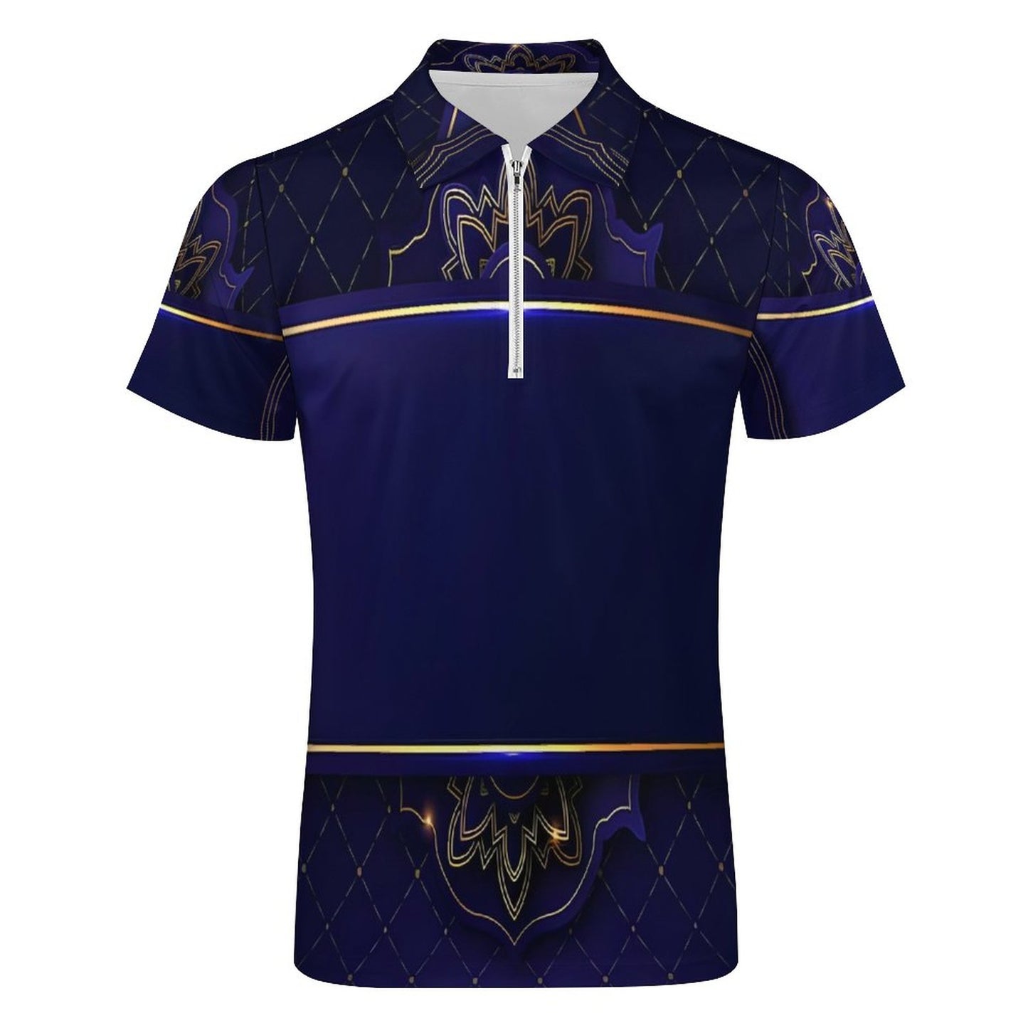 Men's Short Sleeve POLO Shirt with Zipper B470 (All-Over Printing)