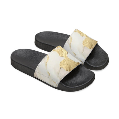 GOLD FOIL 3D Women's Slide Sandals (black or white soles)