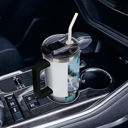 40oz Insulated Tumbler with Handle and Straw