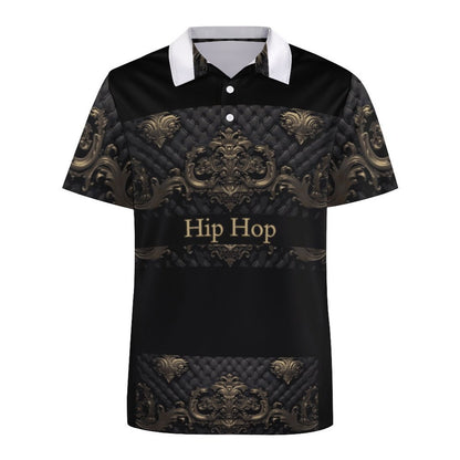 Custom Polo Shirts with All-Over printing Design Straight B612