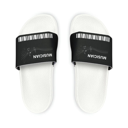 MUSICIAN'S PIANO Unisex Slide Sandals (OPTIONS: BLACK OR WHITE SOLE BOTTOMS)